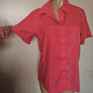 Basic Editions Vibrant Coral Shirt